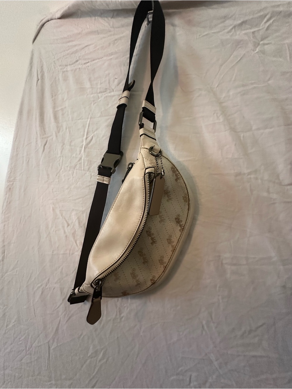 Coach Cream Crossbody Sling Bag for Men - Leather Accent